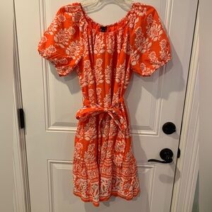 NWT Ann Taylor Factory Vibrant Orange Floral Dress
